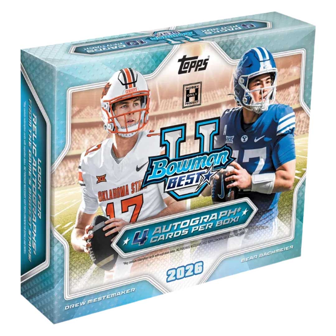 2026 Bowman University Best Football sealed Hobby Box with teal packaging