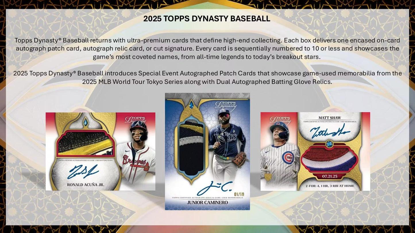 2025 Topps Dynasty Baseball Hobby Box