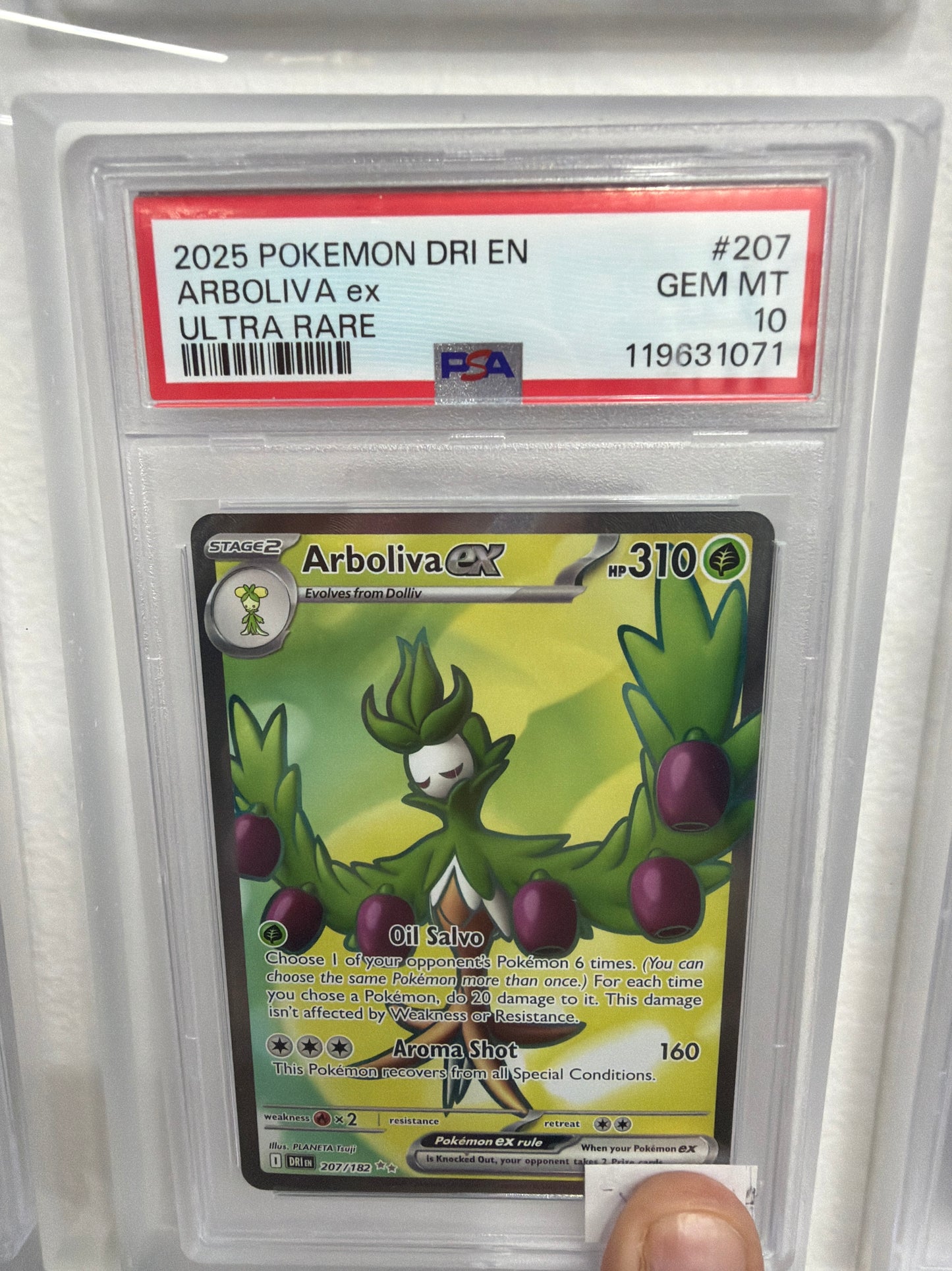 2025 POKEMON DRI EN ARBOLIVA EX ULTRA RARE #207 PSA GEM MINT 10