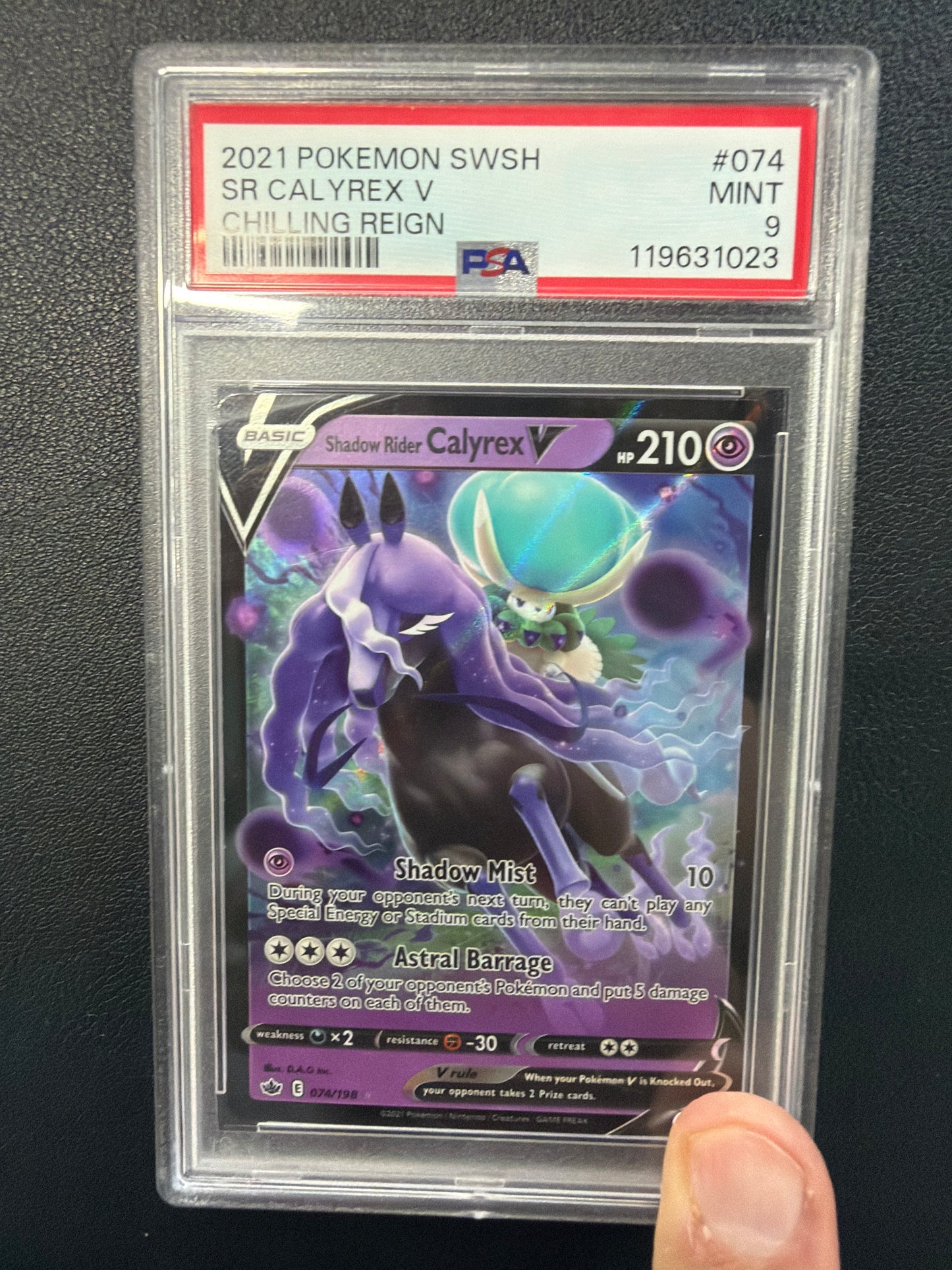 2021 POKEMON SWSH SR CALYREX V CHILLING REIGN #074 PSA MINT 9