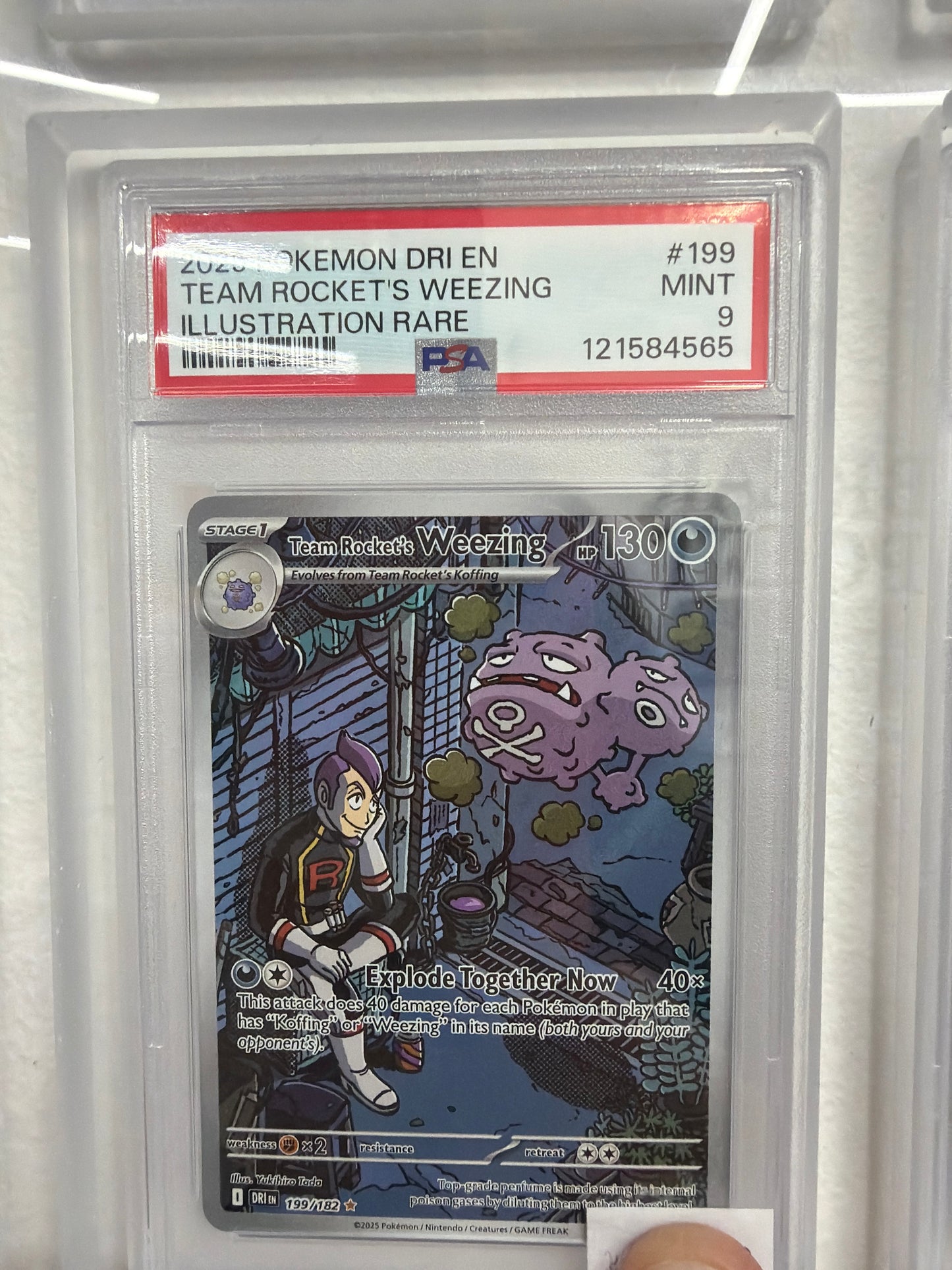 2025 POKEMON DRI EN TEAM ROCKET’S WEEZING IR PSA MINT 9
