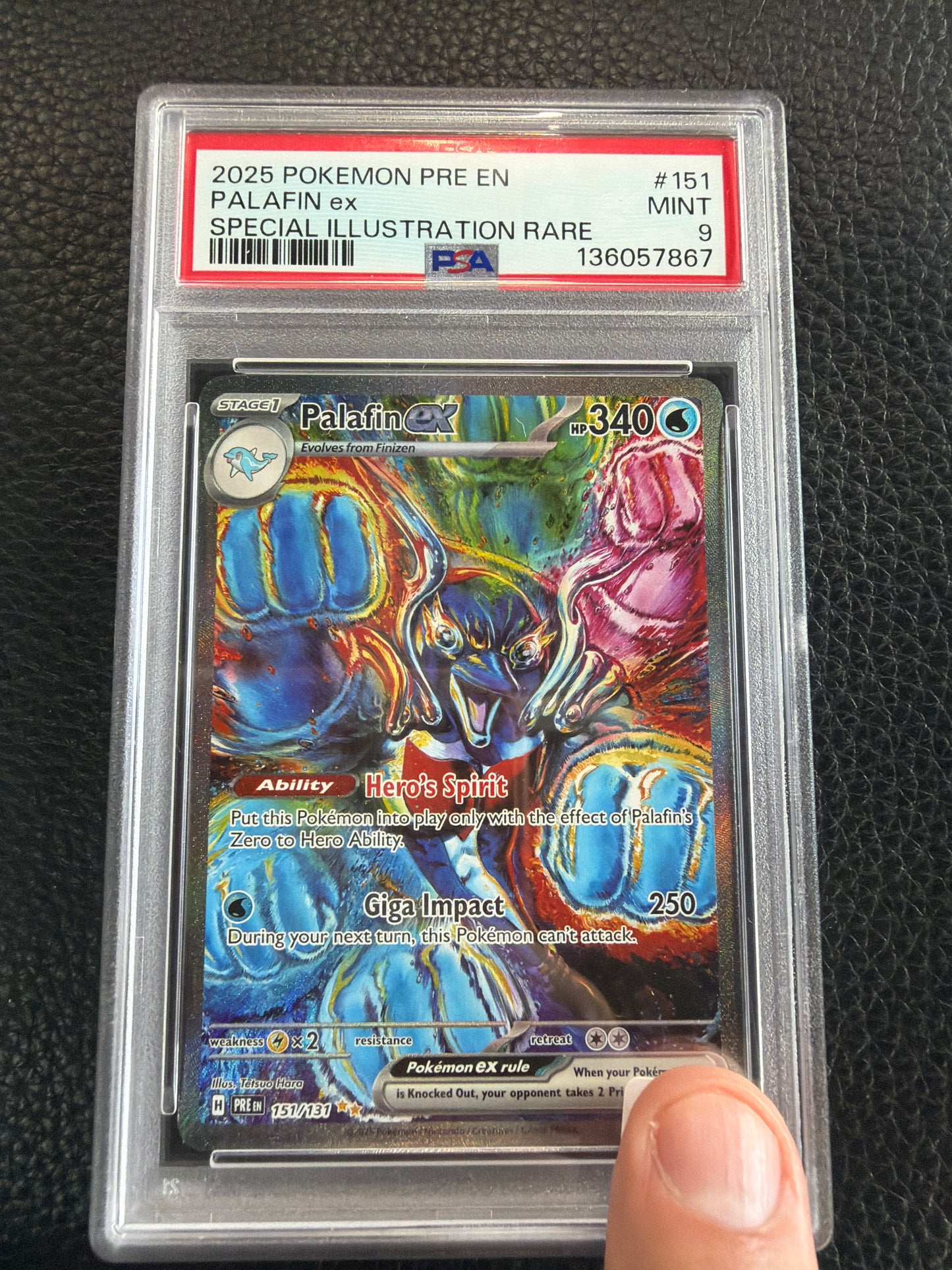2025 POKEMON PRE EN PALAFIN EX SPECIAL ILLUSTRATION RARE #151 PSA MINT 9