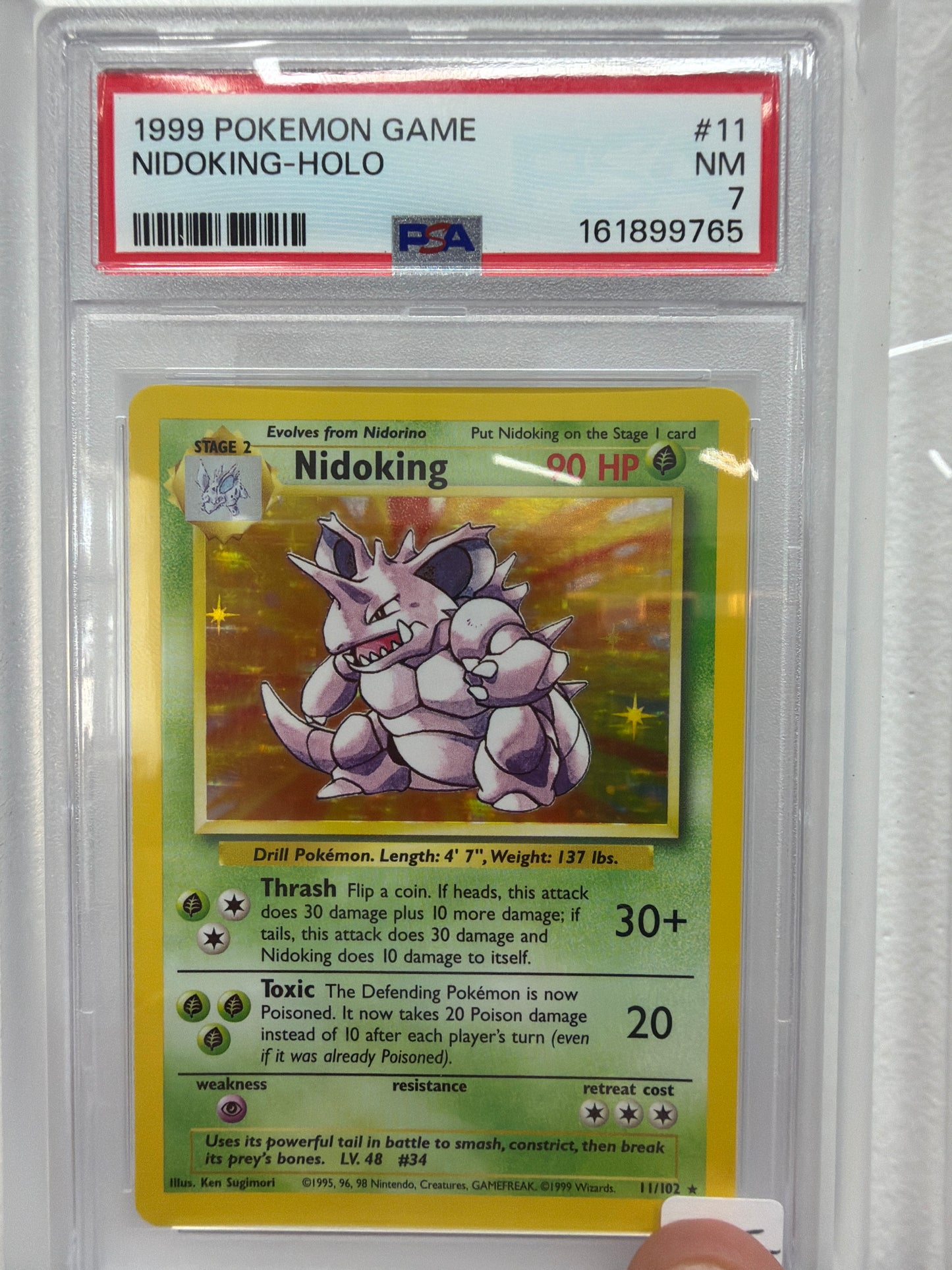 1999 POKEMON GAME NIDOKING - #11 HOLO PSA NEAR MINT 7