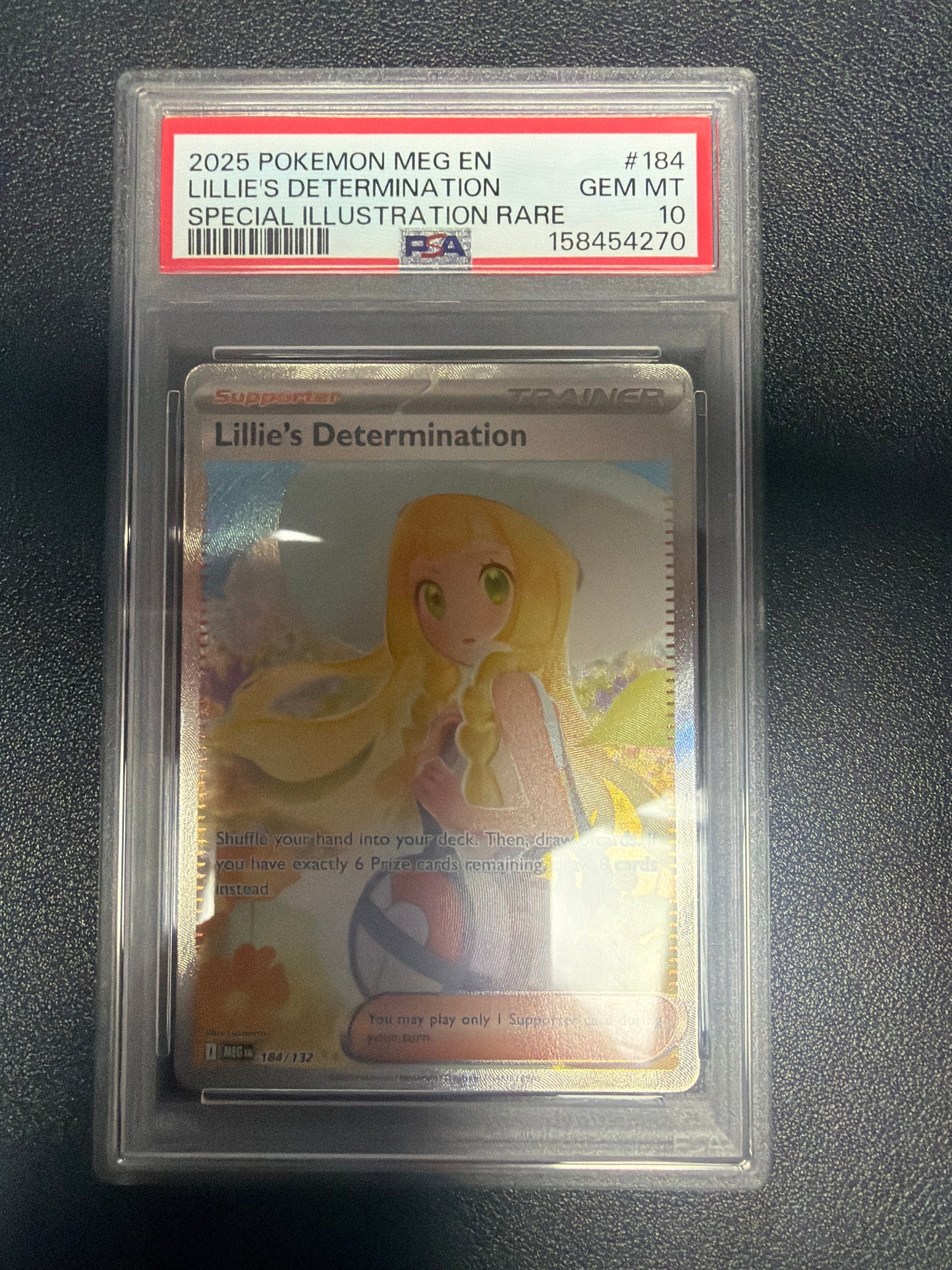 2025 POKEMON MEG EN LILLIE’S DETERMINATION SPECIAL ILLUSTRATION RARE #184 PSA GEM MINT 10