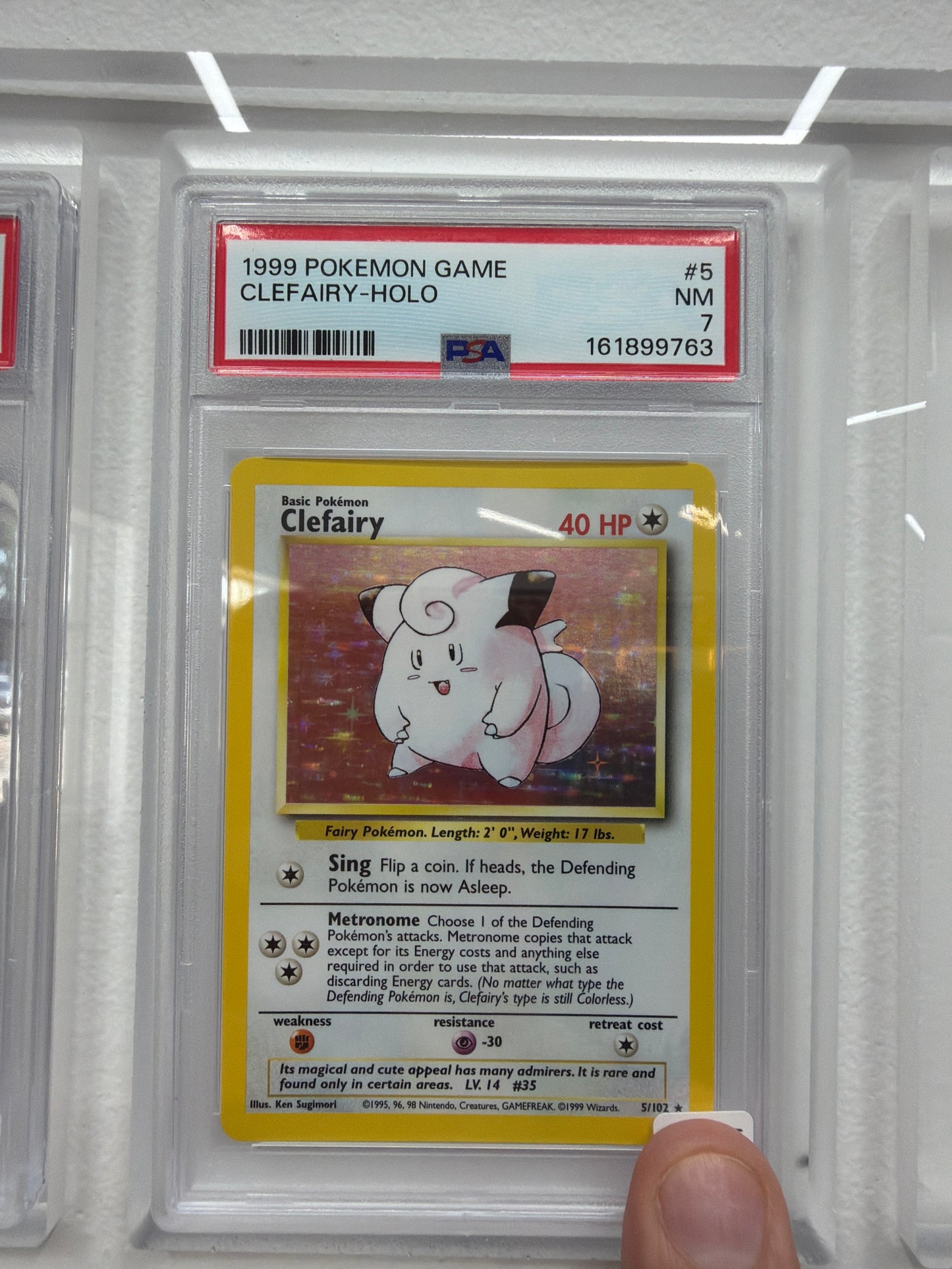 1999 POKEMON GAME CLEFAIRY HOLO #5 PSA NEAR MINT 7