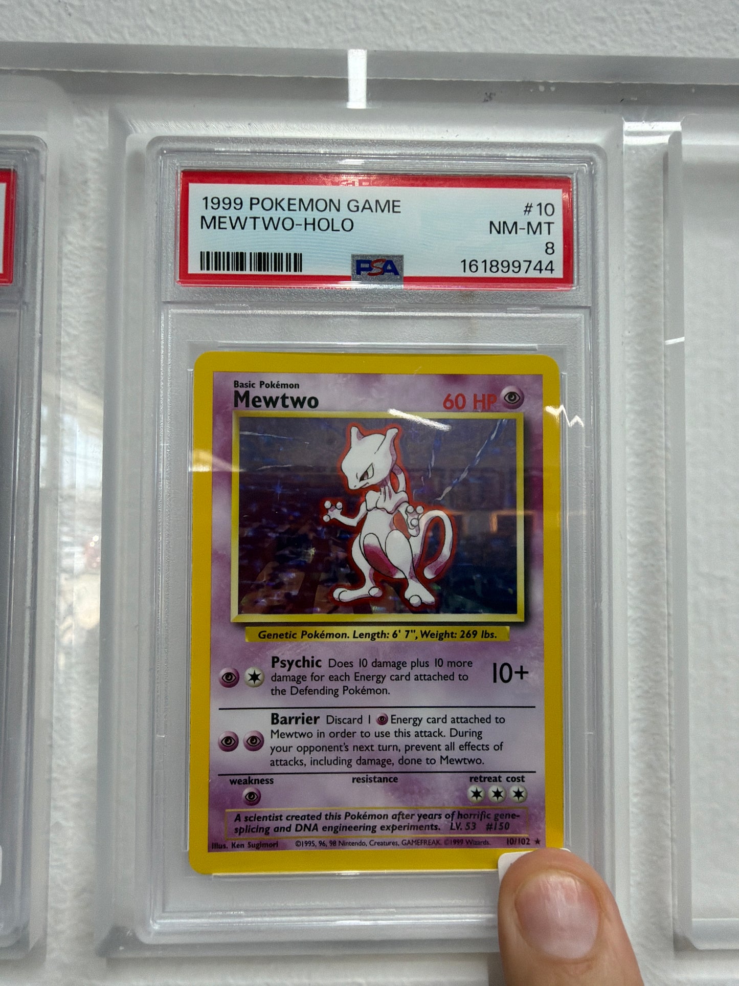 1999 POKEMON GAME MEWTWO HOLO #10 PSA NEAR MINT 8