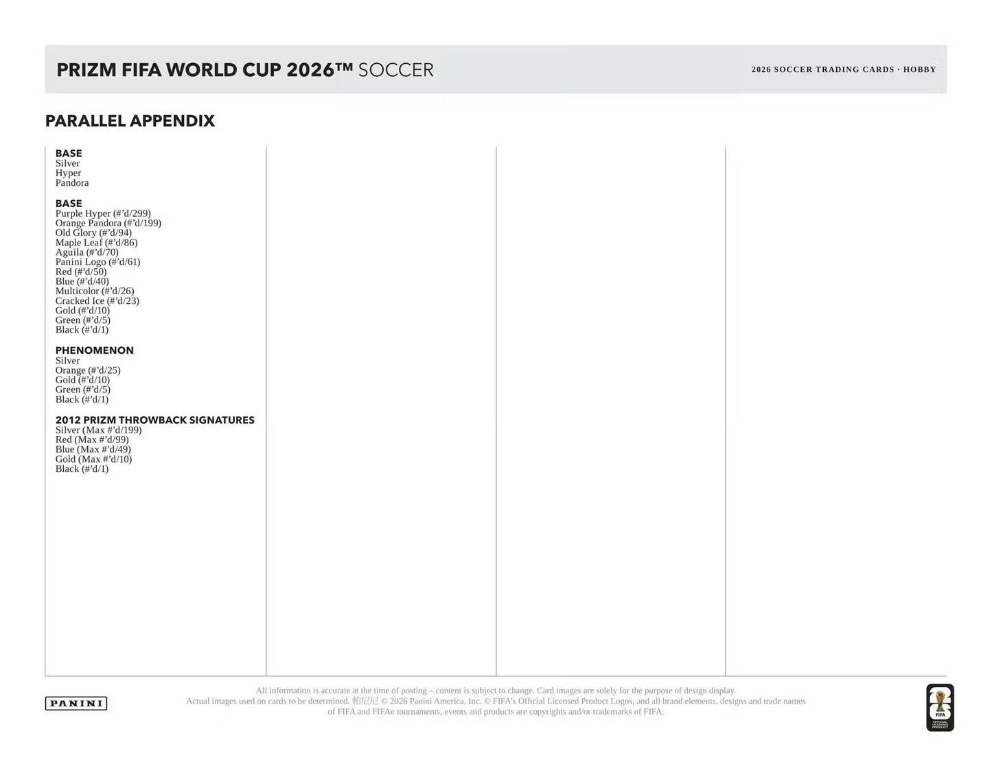 2026 Panini Prizm FIFA World Cup Soccer Hobby Box