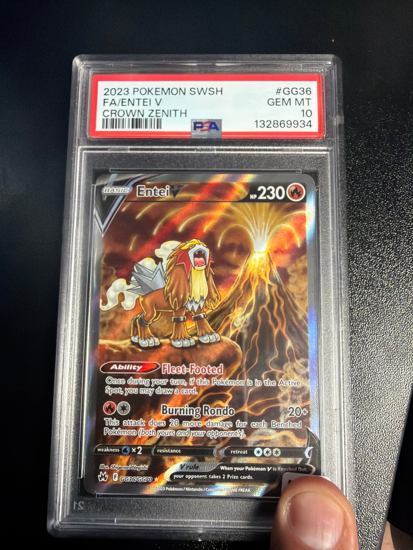 2023 POKEMON SWSG FA/ENTEI V CROWN ZENITH #GG36 PSA GEM MINT 10