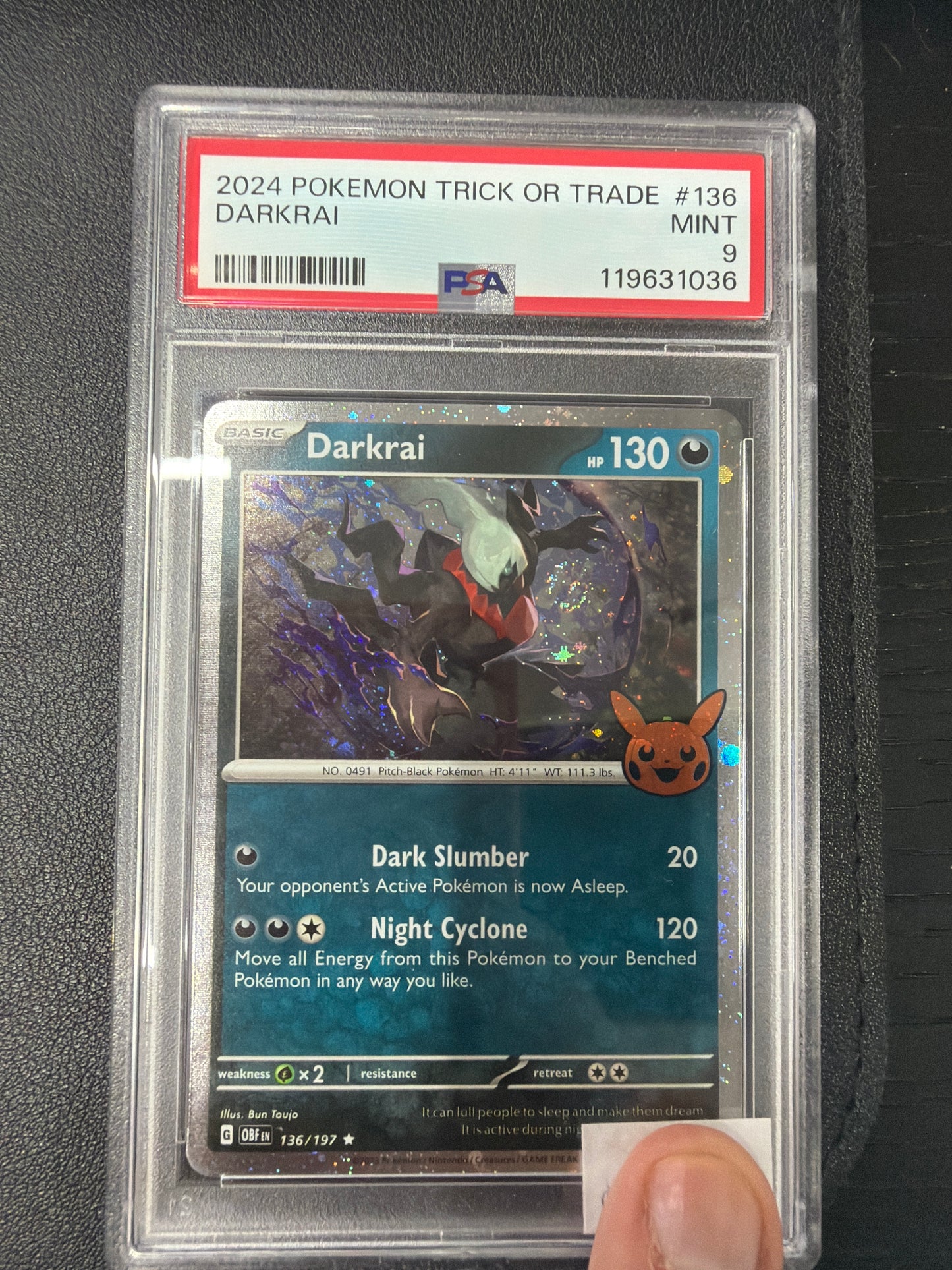 2024 POKEMON TRICK OR TRADE DARKRAI #136 PSA MINT 9