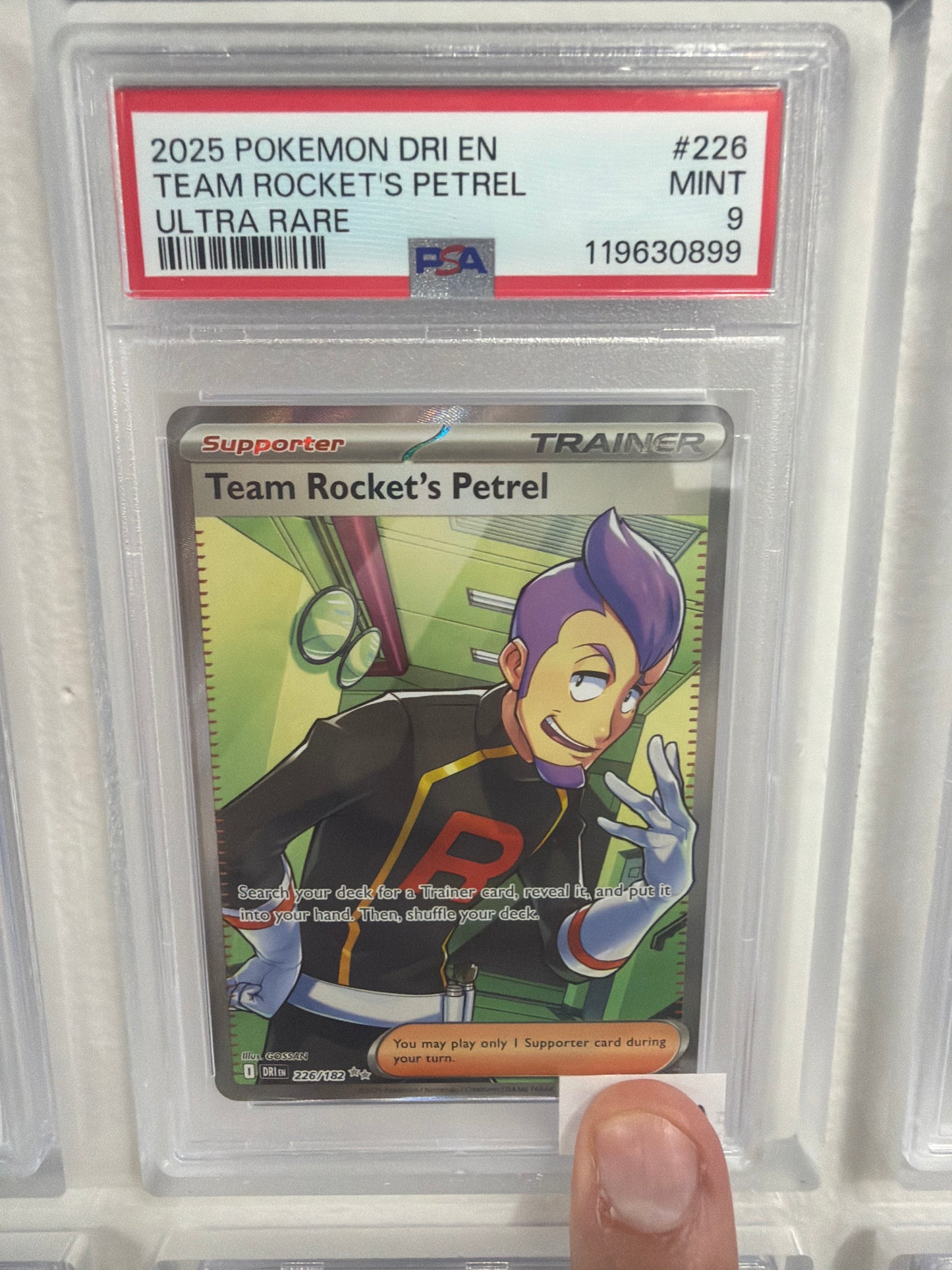 2025 POKEMON DRI EN TEAM ROCKET PETREL ULTRA RARE PSA MINT 9