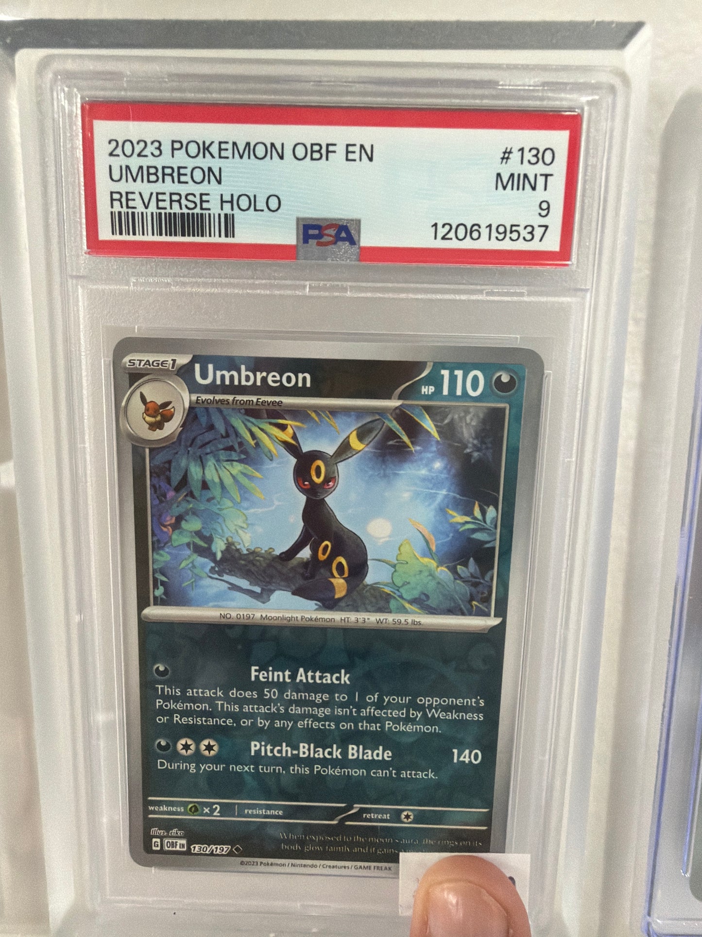 2023 POKEMON UMBREON OBF EN REVERSE HOLO PSA MINT 9