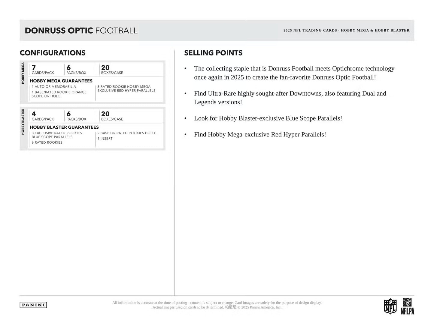 2025 Panini Donruss Optic Football Mega Hobby Box