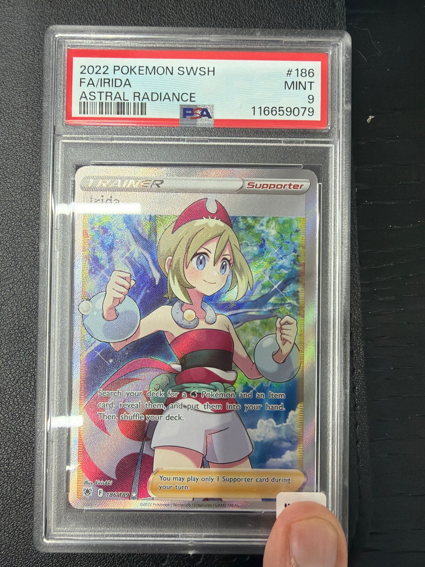 2022 POKEMON SWSH FA IRIDA ASTRAL RADIAJCE #186 PSA MINT 9
