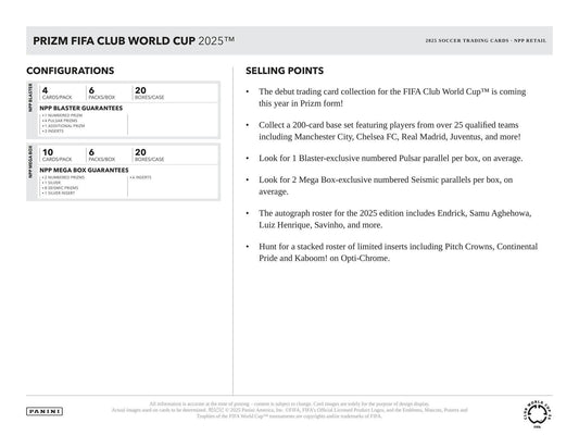 2025 Panini Prizm FIFA Club World Cup Soccer Mega Box