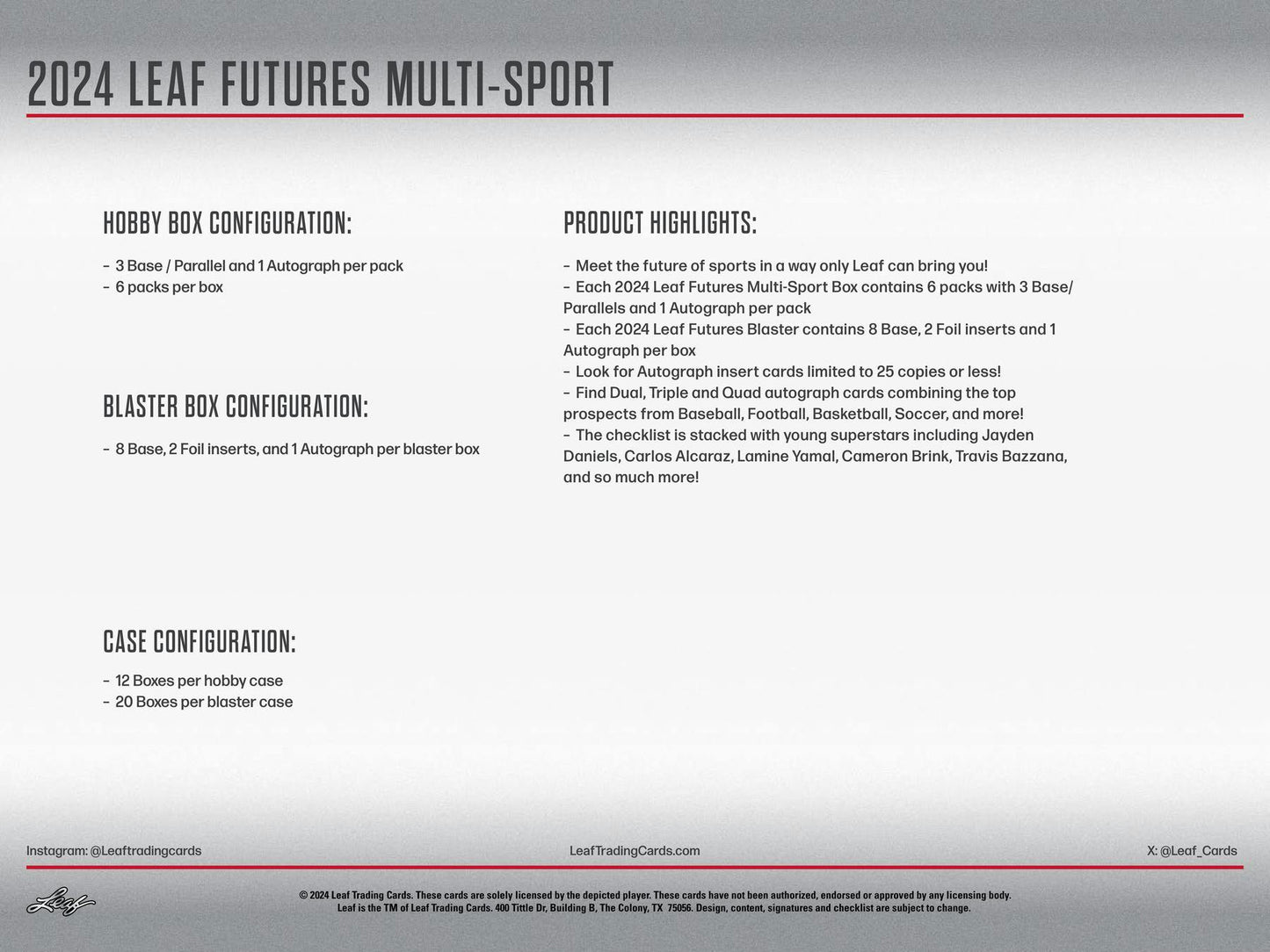 2024 Leaf Futures Multisport Blaster Box