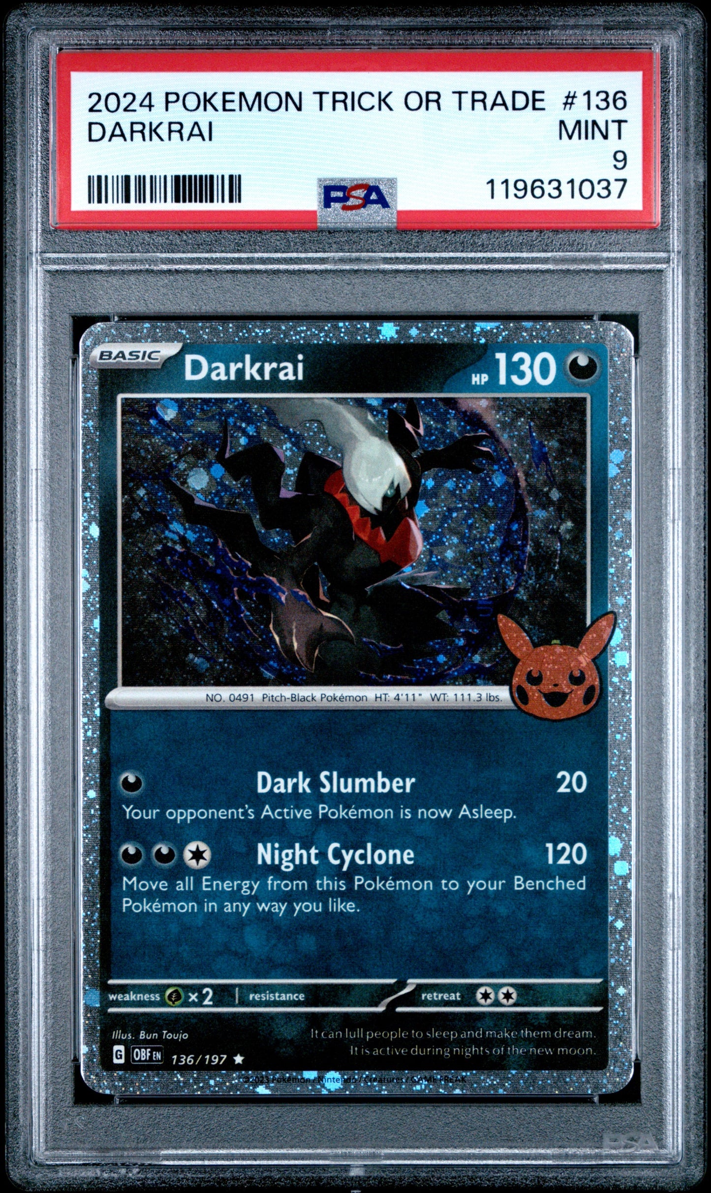 2024 POKEMON TRICK OR TRADE #136 DARKRAI PSA MINT 9