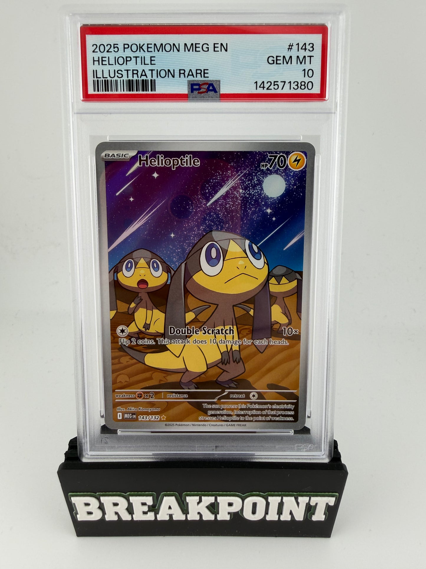 2025 POKEMON MEG EN HELIOPTILE ILLUSTRATION RARE #143 PSA GEM MINT 10