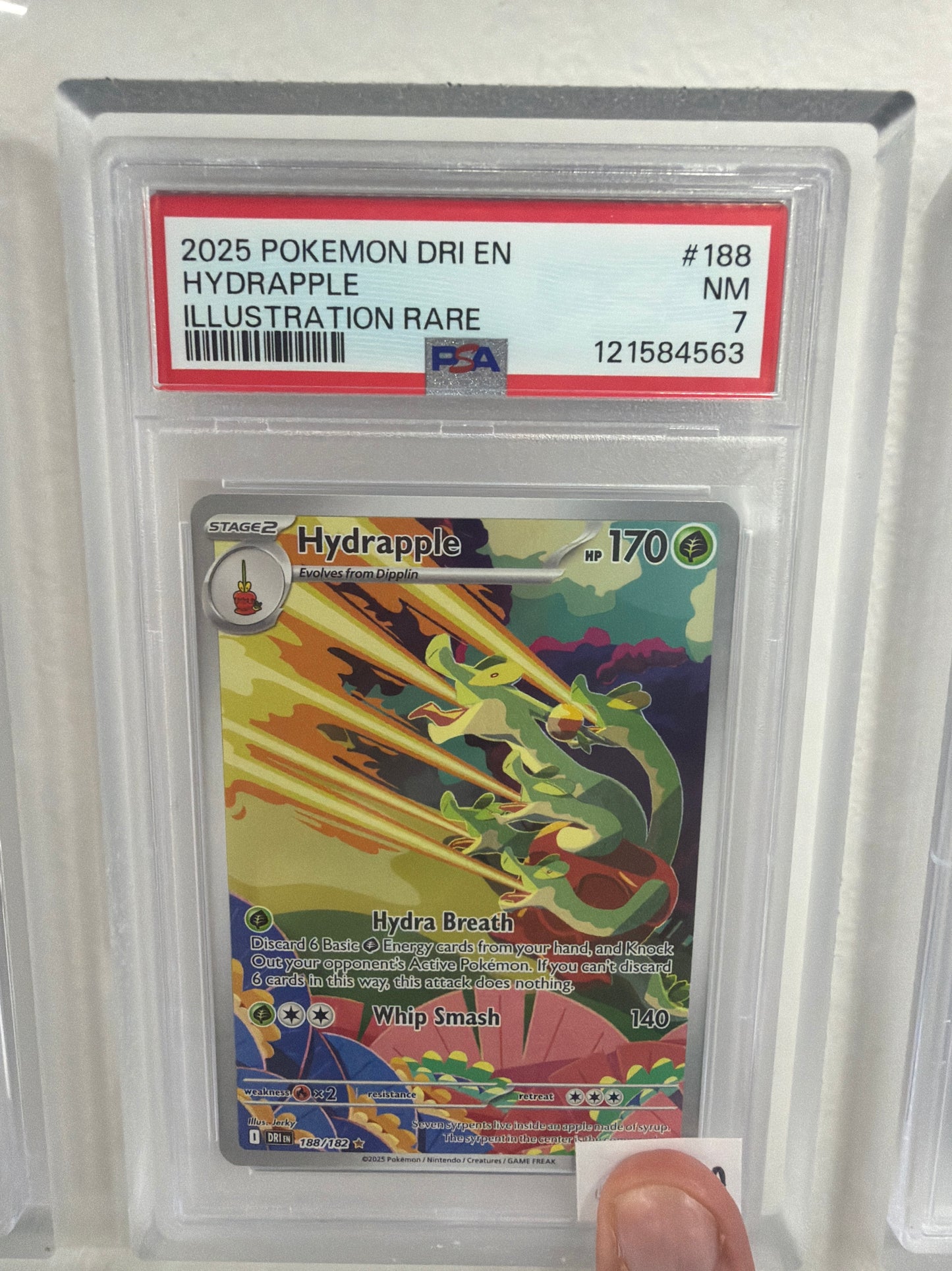 2025 POKEMON DRI EN HYDRAPPLE ILLUSTRATION RARE #188 PSA 7