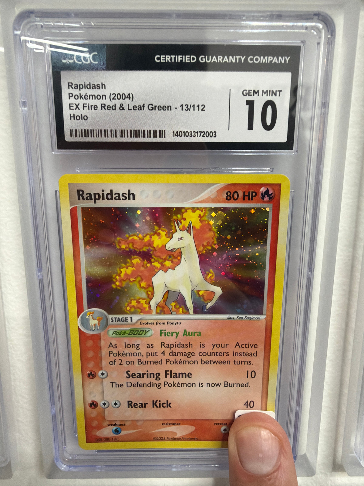 RAPIDASH HOLO POKEMON 2004 EX FIRE RED & LEAF GREEN 13/112 CGC GEM MINT 10