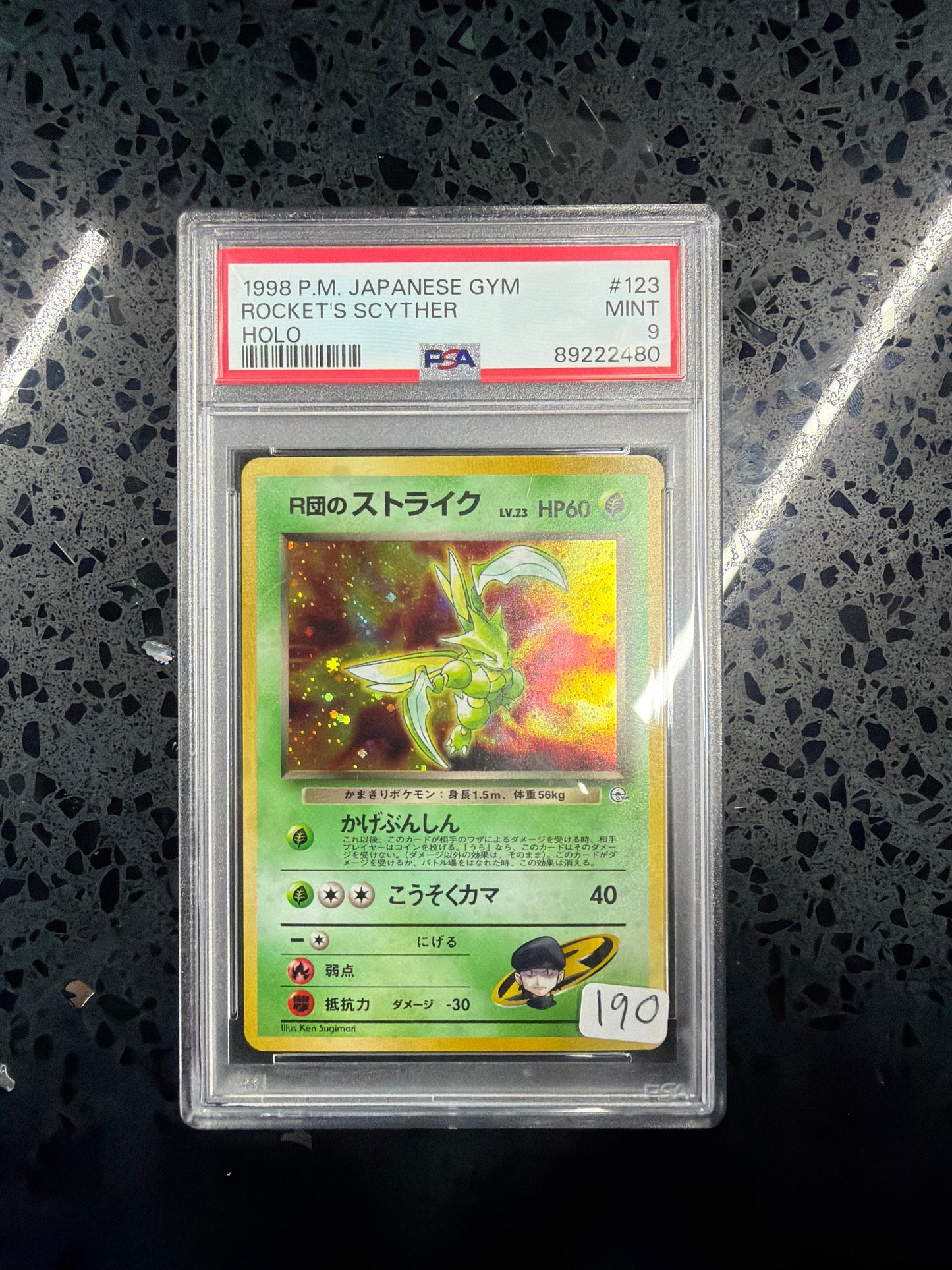 1998 P.M. Japanese Gym Rockets Scyther Holo PSA 9