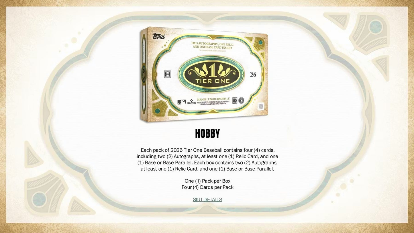 2026 Topps Tier One Baseball Hobby Box