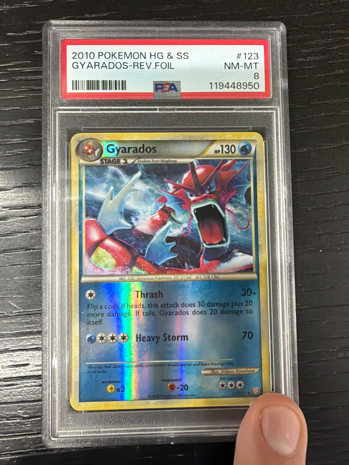 2010 POKEMON HG & SS GYARDOS-REV.FOIL PSA NEAR MINT 8