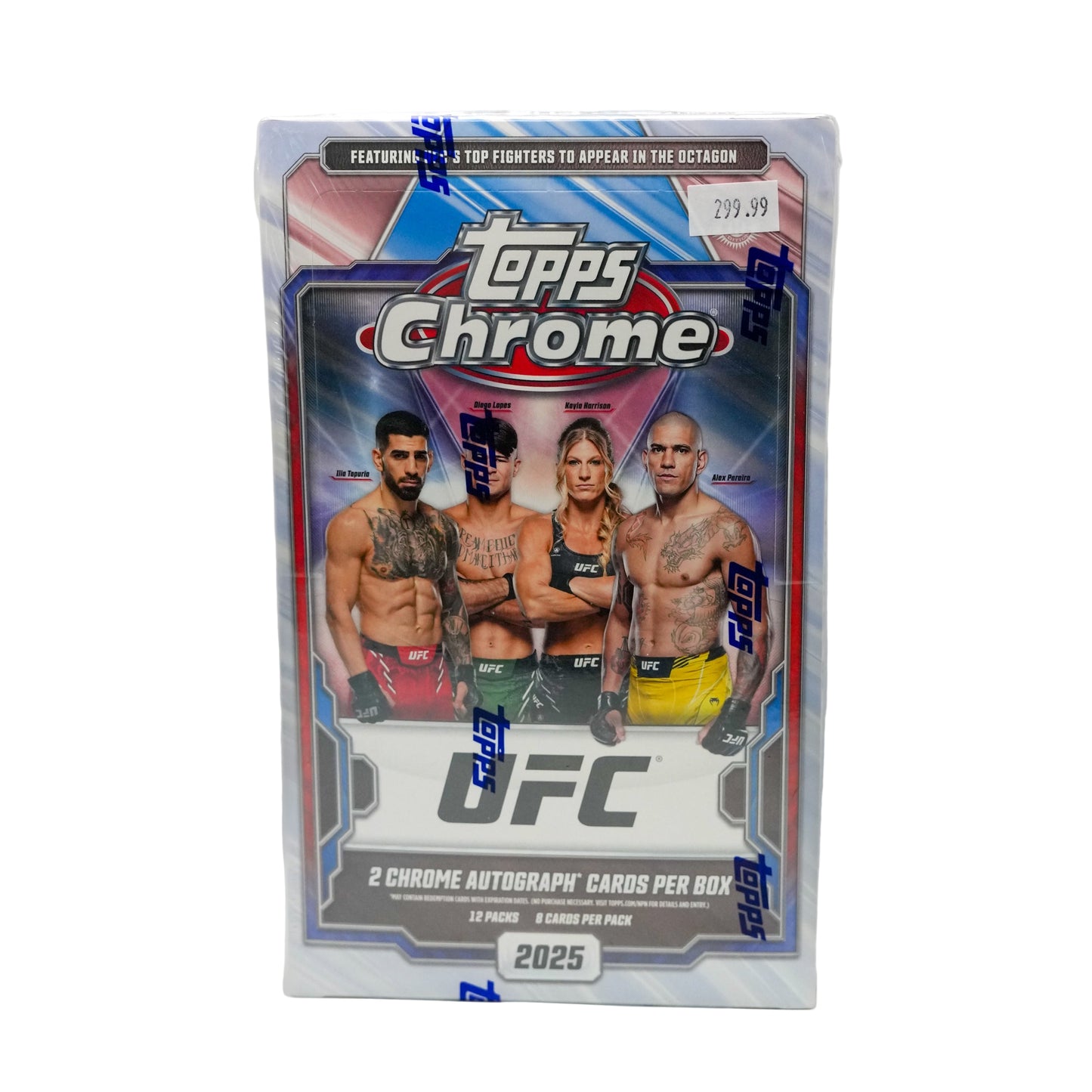 Topps Chrome UFC trading card pack on a white background