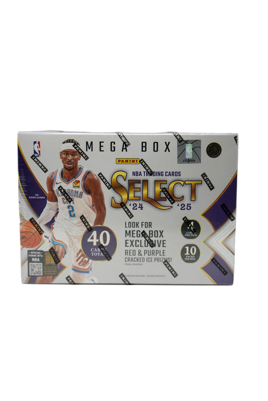 2024-25 Panini Select Basketball Mega Box – 40 Cards, Exclusive Red & Purple Cracked Ice Prizms