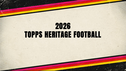 2026 Topps Heritage Football release artwork for Hobby 12-Box Case – illustrative image