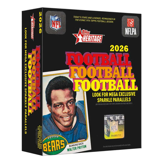 2026 Topps Heritage Football Mega Box product box