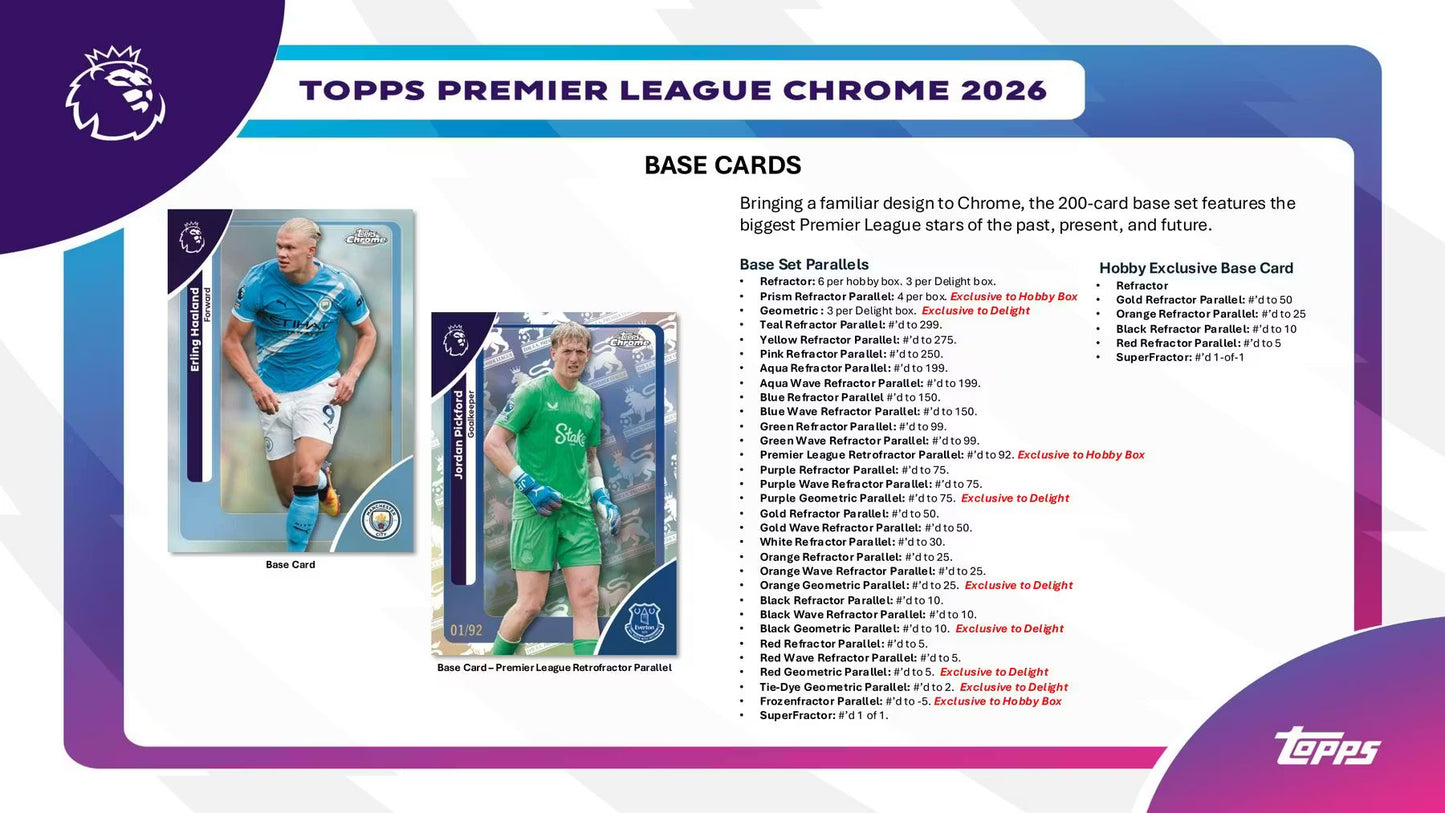 2026 Topps Chrome Premier League EPL Soccer Hobby Box