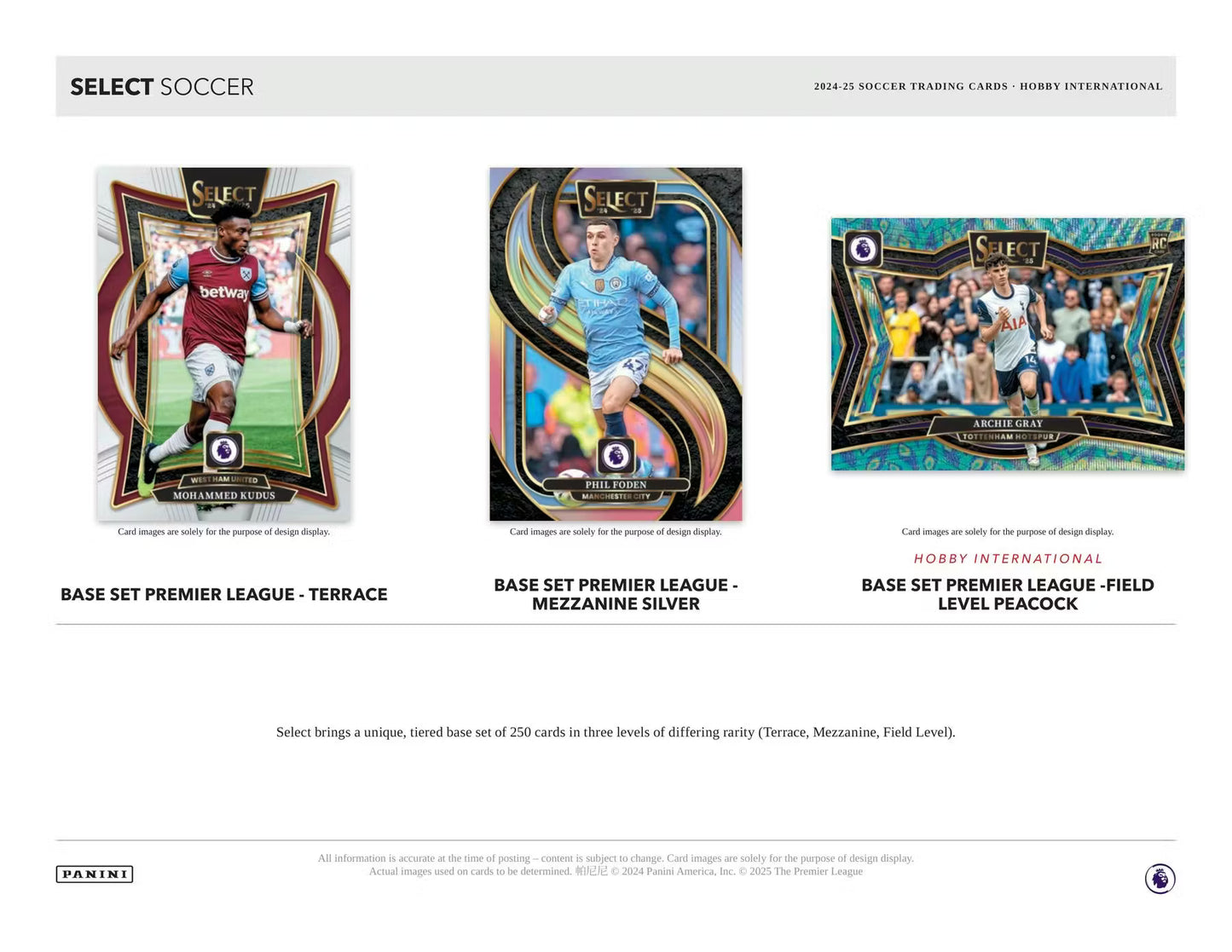 2024/25 Panini Select Premier League EPL Soccer International Hobby Box