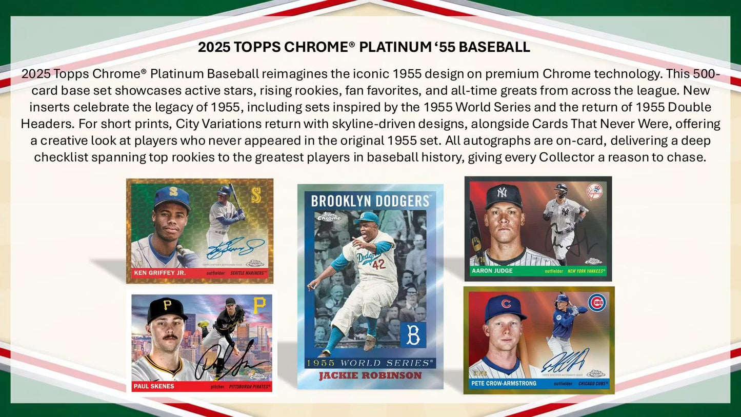 2025 Topps Chrome Platinum '55 Baseball Blaster Box