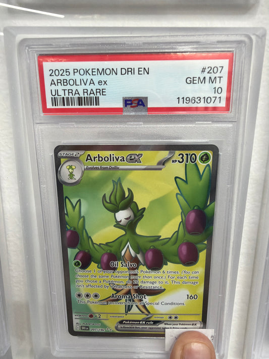 2025 POKEMON DRI EN ARBOLIVA EX ULTRA RARE #207 PSA GEM MINT 10