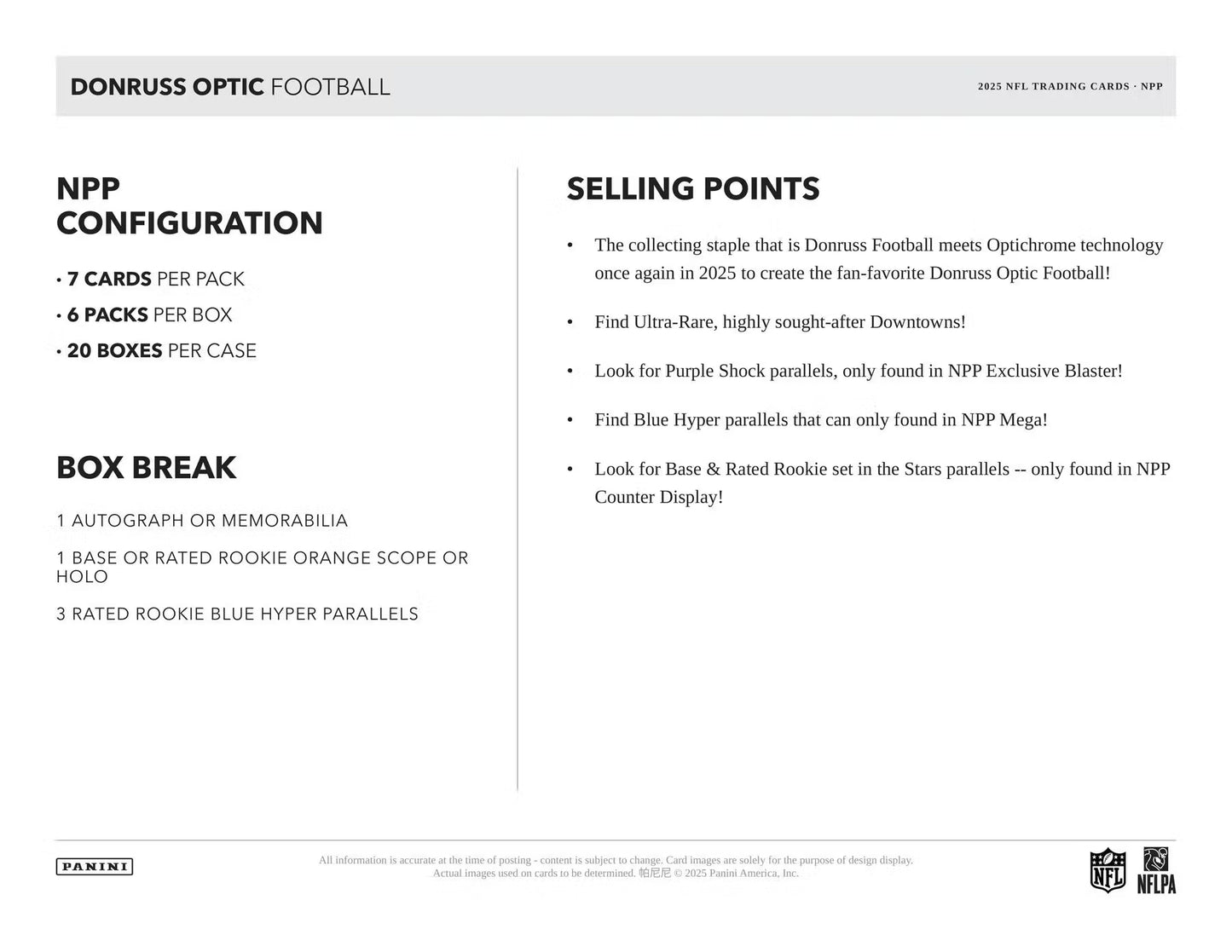 2025 Panini Donruss Optic Football Mega Box