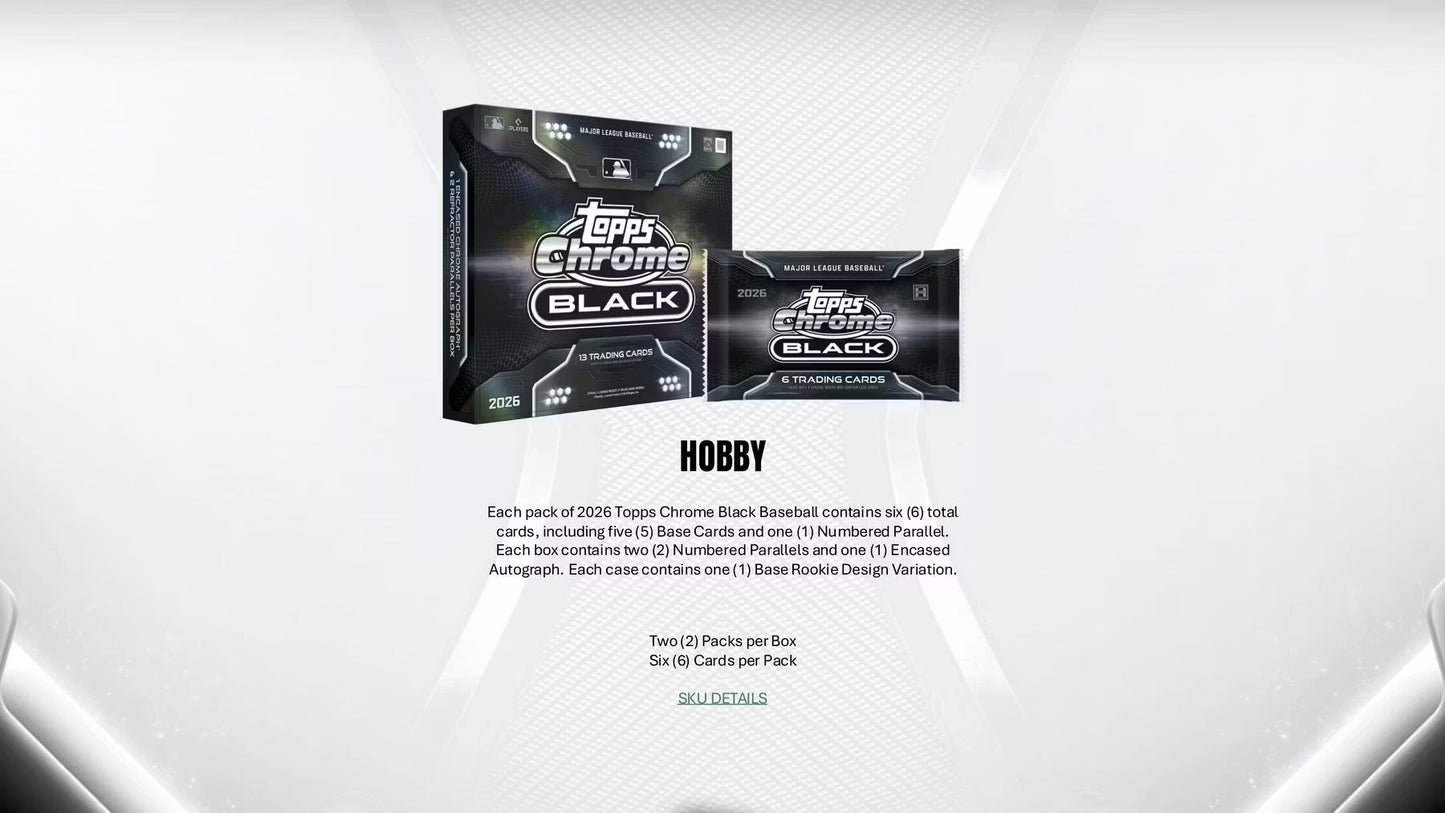 2026 Topps Chrome Black Baseball Hobby Box