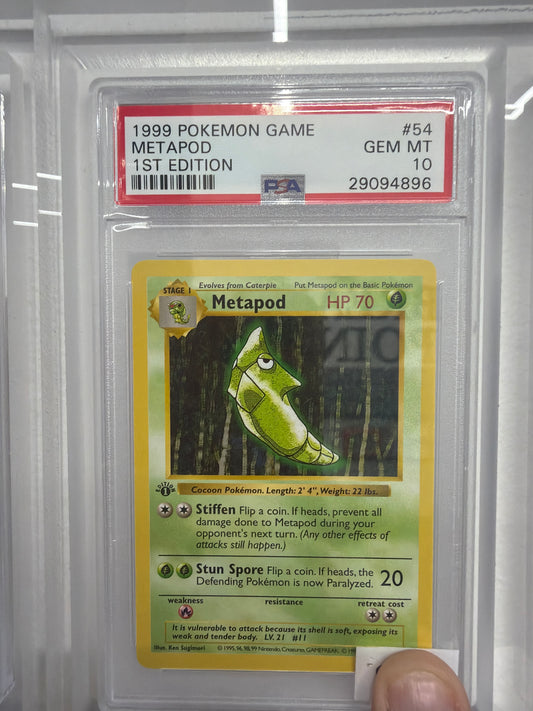 1999 POKEMON GAME METAPOD 1ST EDITION #54 GEM MINT 10