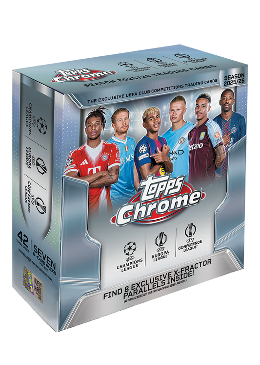 2025/26 Topps Chrome UEFA Club Competitions Soccer Mega Box