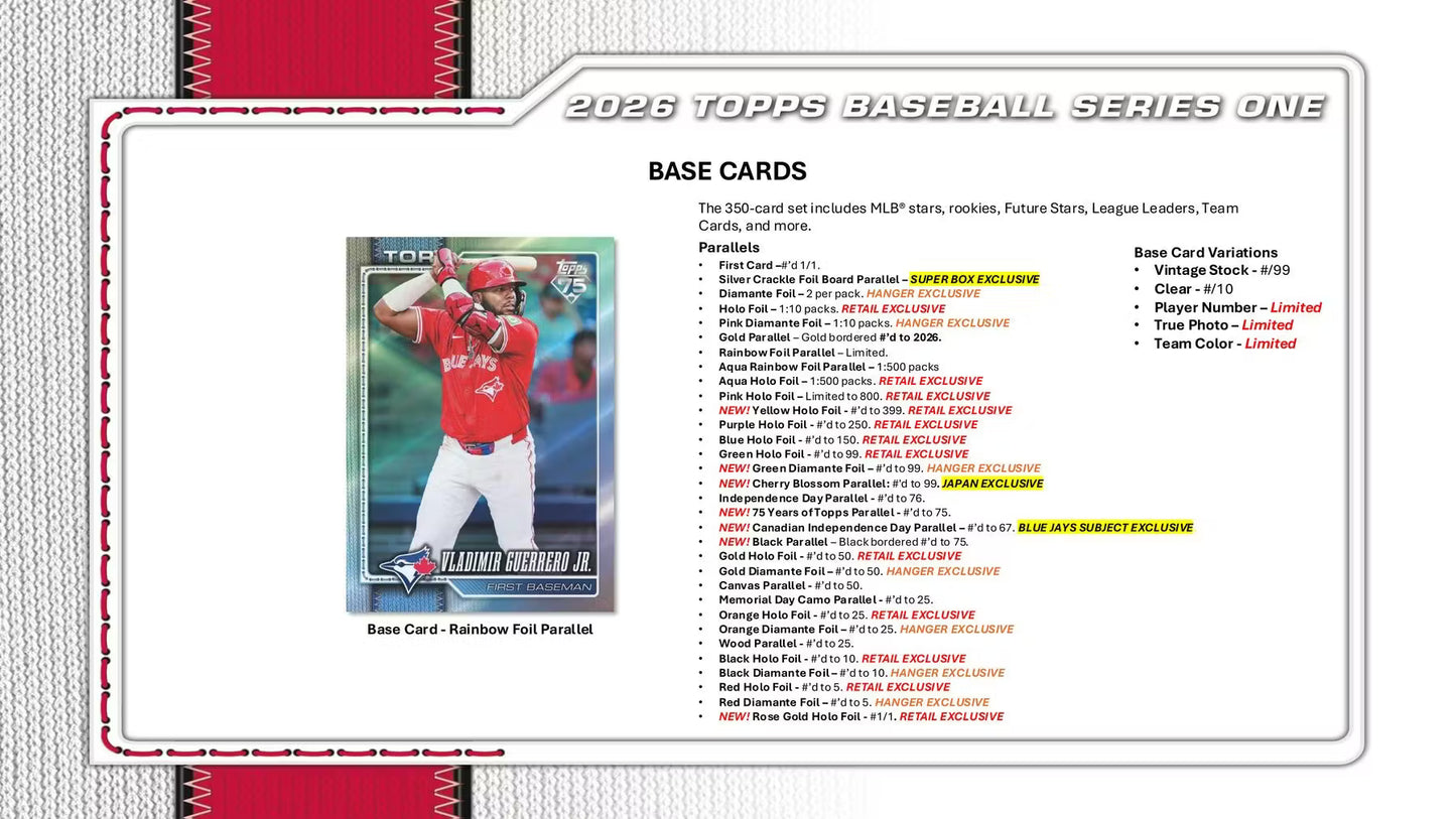 2026 Topps Series 1 Baseball 6-Pack Blaster Box
