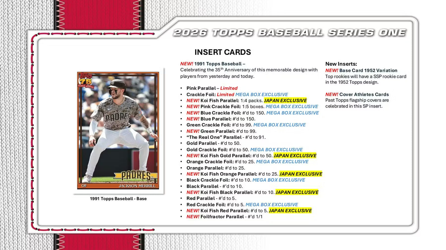 2026 Topps Series 1 Baseball Mega Box