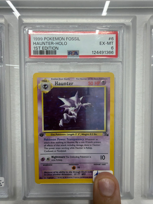 1999 POKEMON FOSSIL HAUNTER HOLO 1ST EDITION #6 PSA EXCELLENT-MINT 6