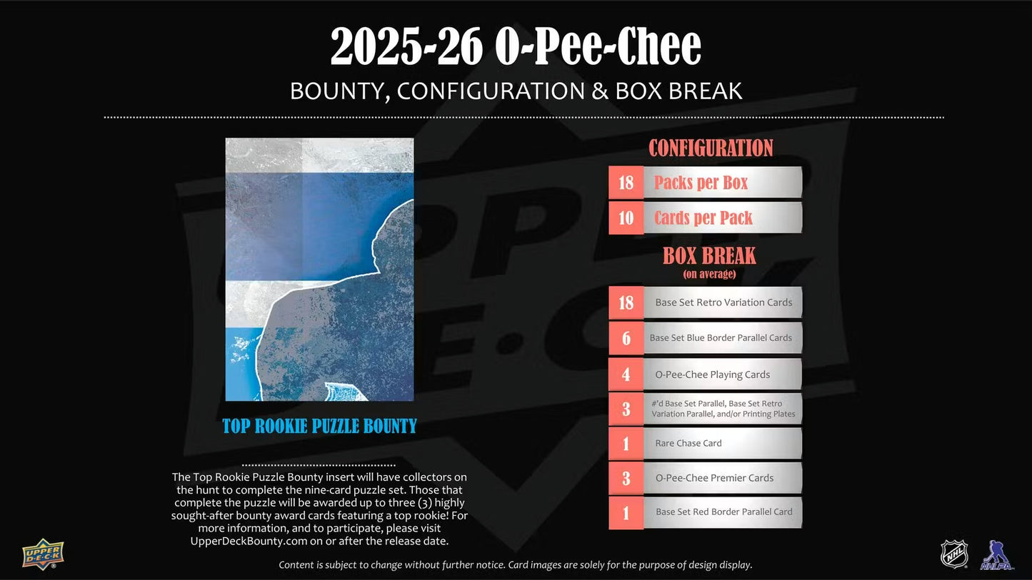 2025/26 Upper Deck O-Pee-Chee Hockey Hobby Box