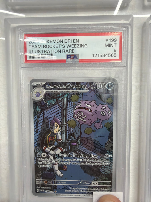 2025 POKEMON DRI EN TEAM ROCKET’S WEEZING IR PSA MINT 9