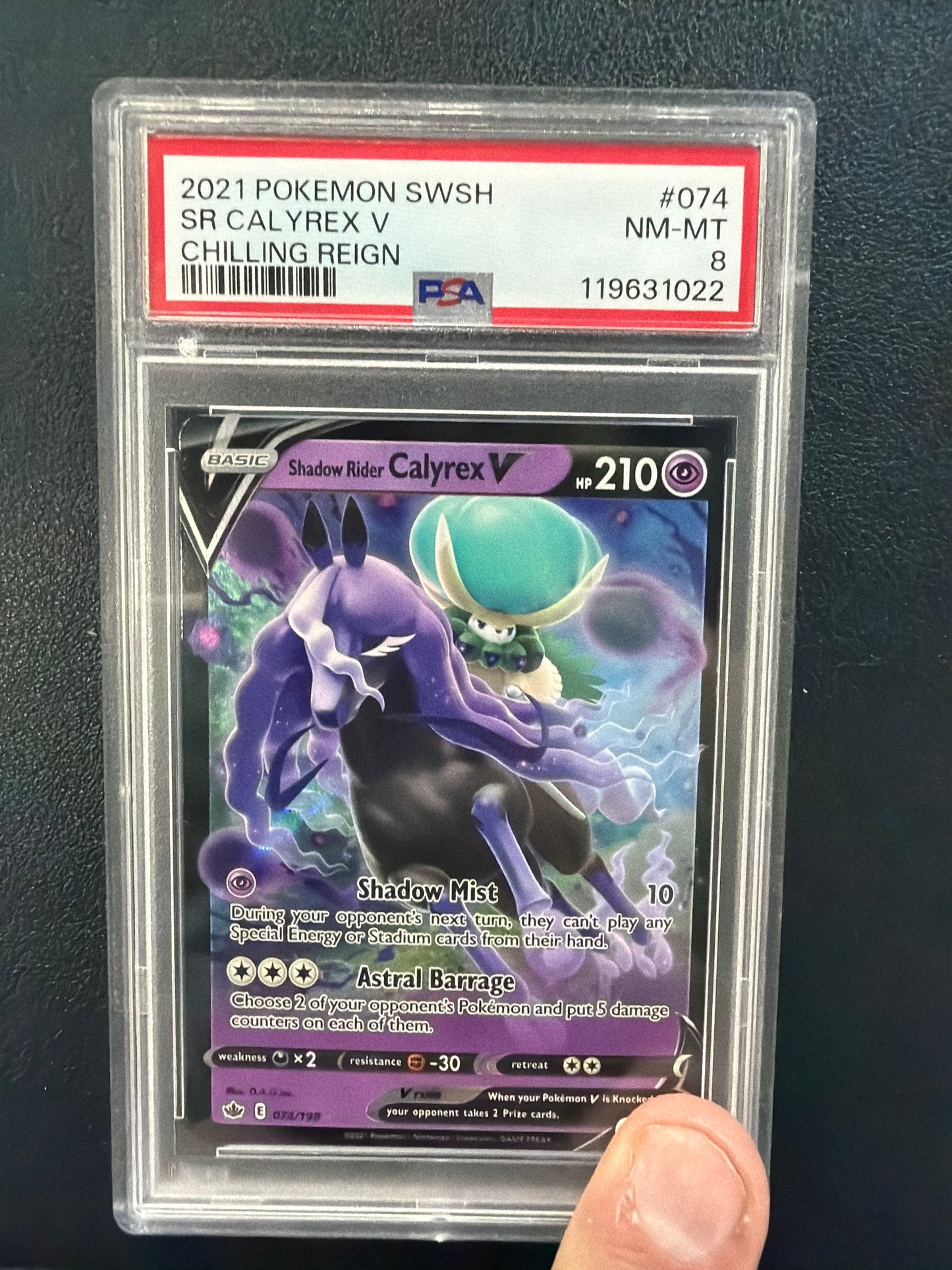 2021 POKEMON SWSH SR CALYREX V CHILLING REIGN #074 PSA MINT 8