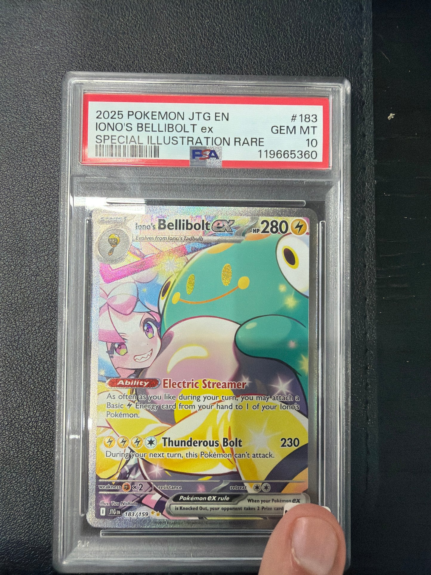 2025 POKEMON JTG EN IONO'S BELLIBOLT EX SPECIAL ILLUSTRATION RARE #183 PSA GEM MINT 10