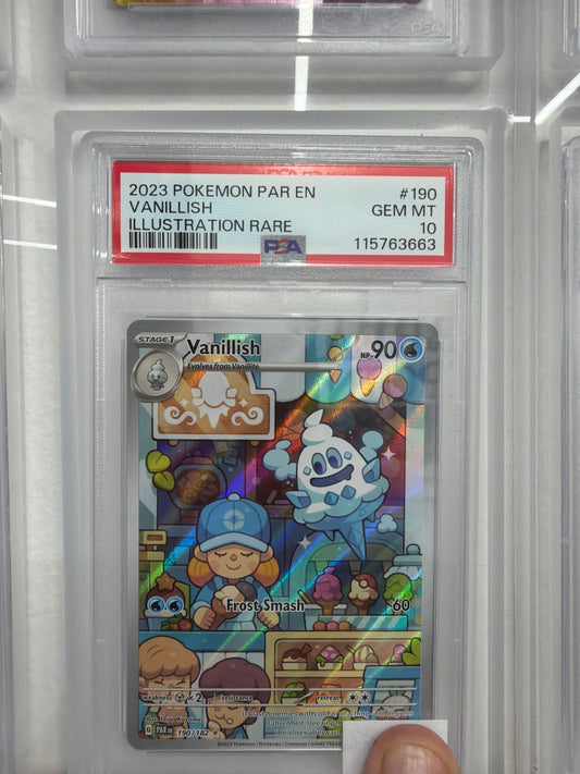 2023 POKEMON PAR EN VANILLISH ILLISTRATION RARE #190 PSA GEM MINT 10