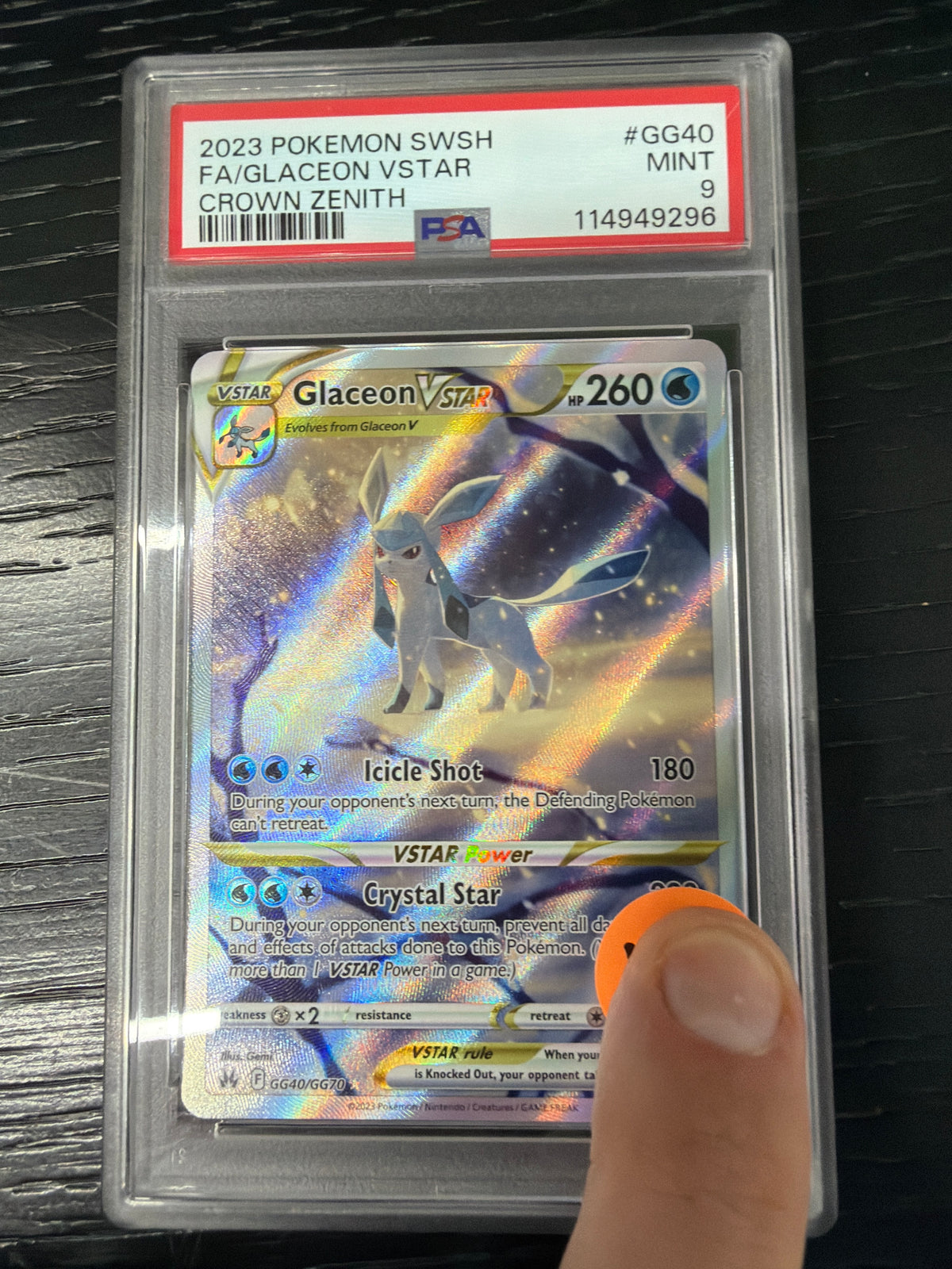 2023 POKEMON SWSH GLACEON VSTAR CROWN ZENITH #GG40 PSA MINT 9