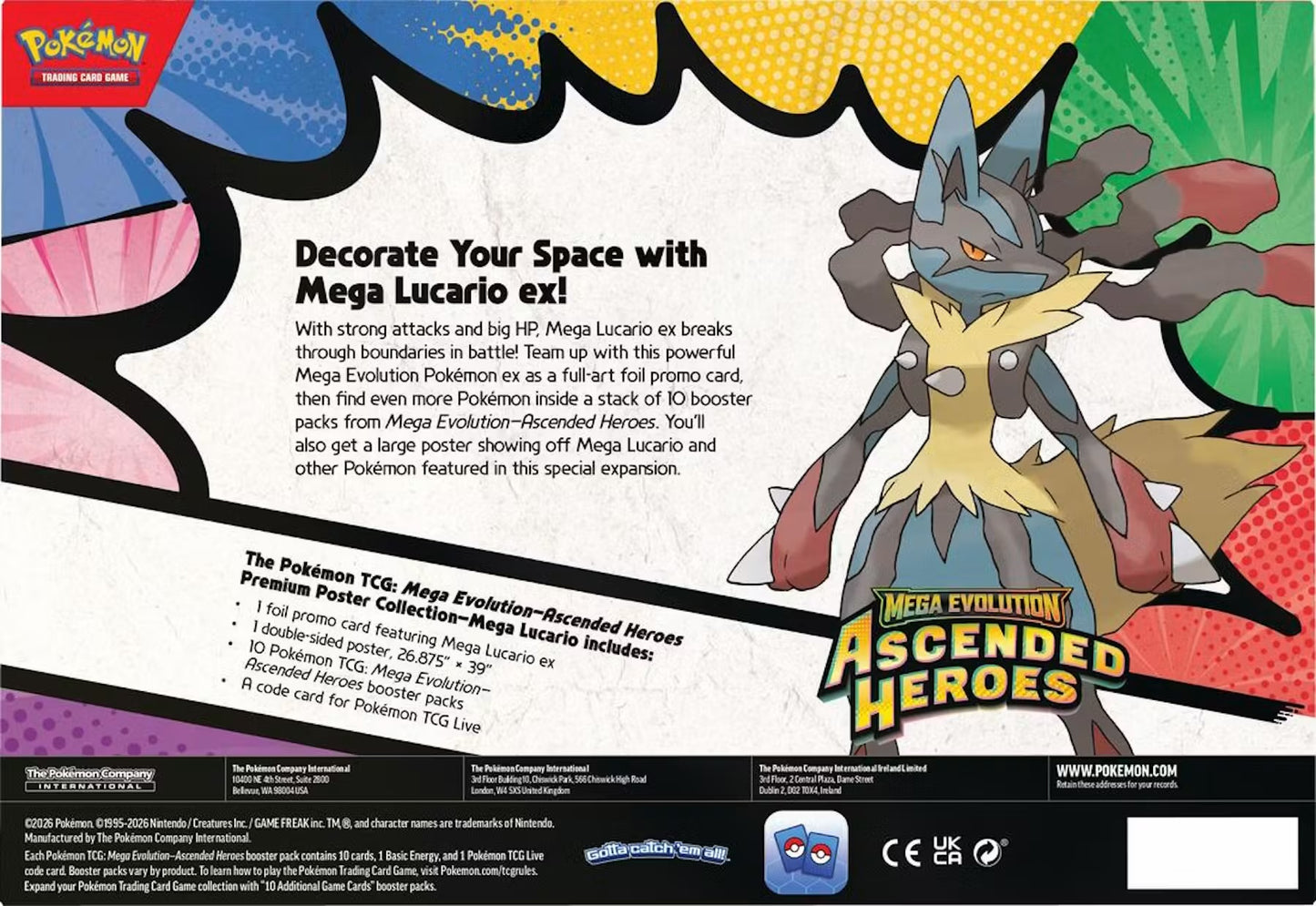 Pokemon Mega Evolution: Ascended Heroes Premium Poster Collection Mega Lucario Box
