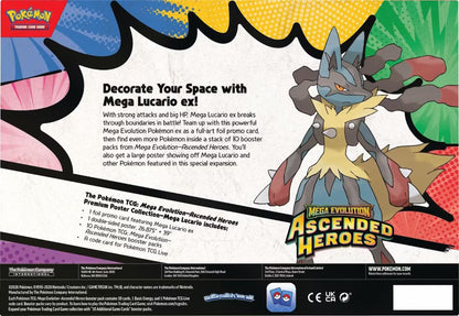 Pokemon Mega Evolution: Ascended Heroes Premium Poster Collection Mega Lucario Box