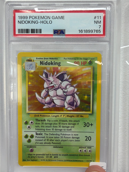 1999 POKEMON GAME NIDOKING - #11 HOLO PSA NEAR MINT 7